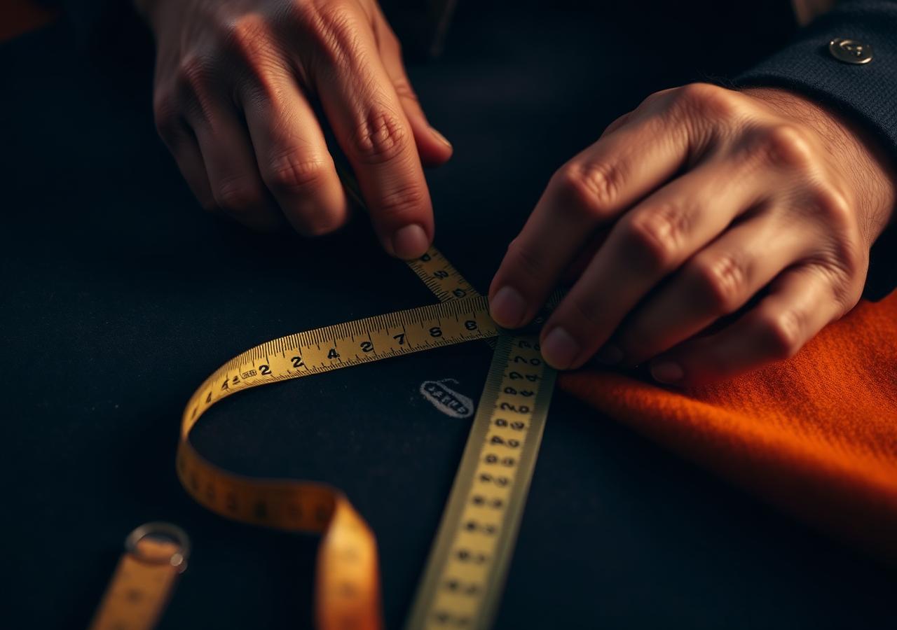 Tailor measuring fabric